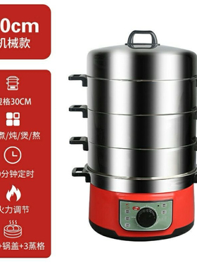 电蒸锅多功能商用家用大容量加高加厚电蒸笼定时保温免看管