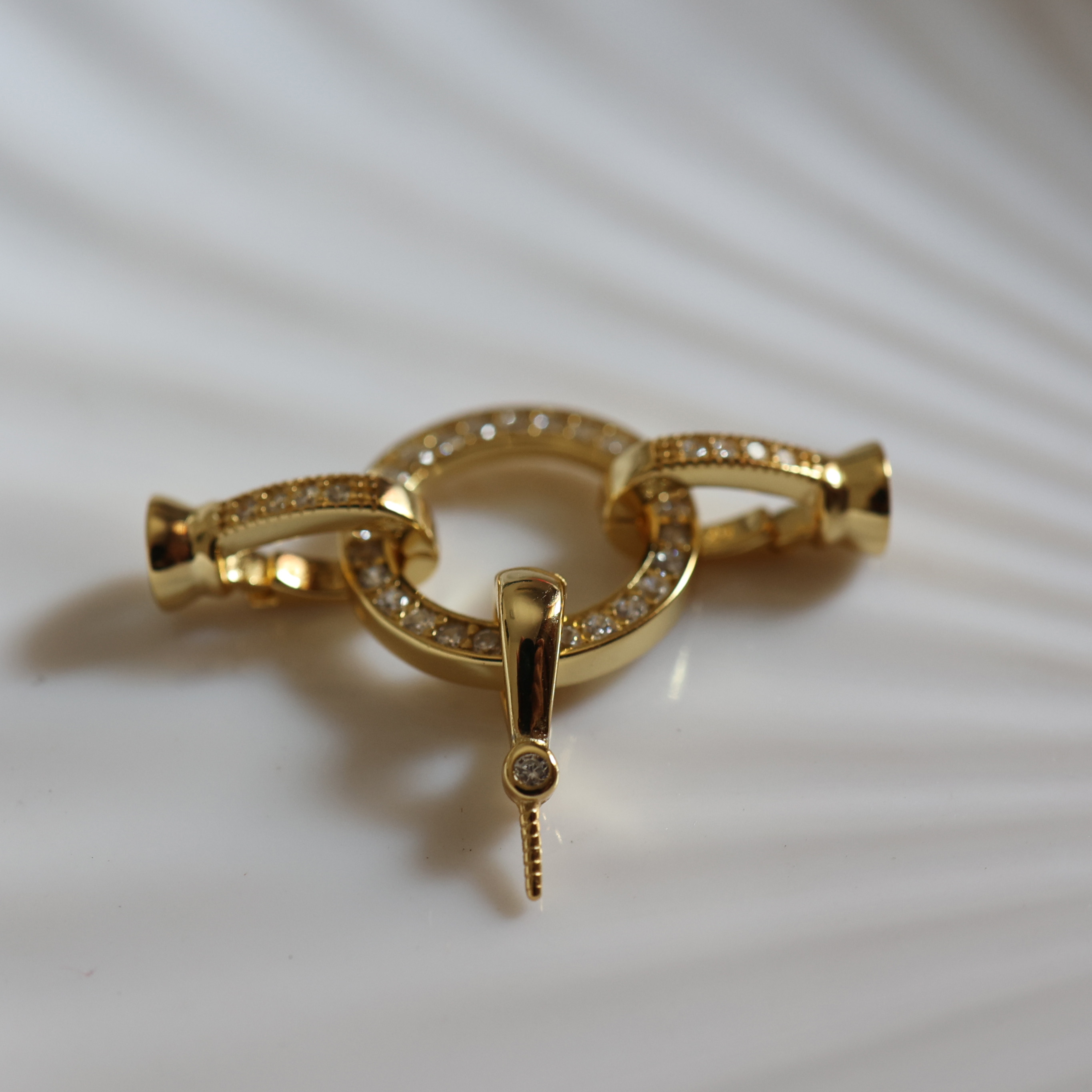 DIY JEWELRY ACCESSORIES S PEARL NECKLACE BUCKLE PENDANT HEAD MATERIAL JAPANESE AND KOREAN STYLE FULL DIAMOND ZIRCON FEMALE