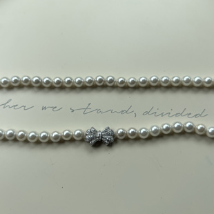 DIY配件S925纯银扣头 蝴蝶结珍珠项链手链连接满钻锆石高端妈妈链