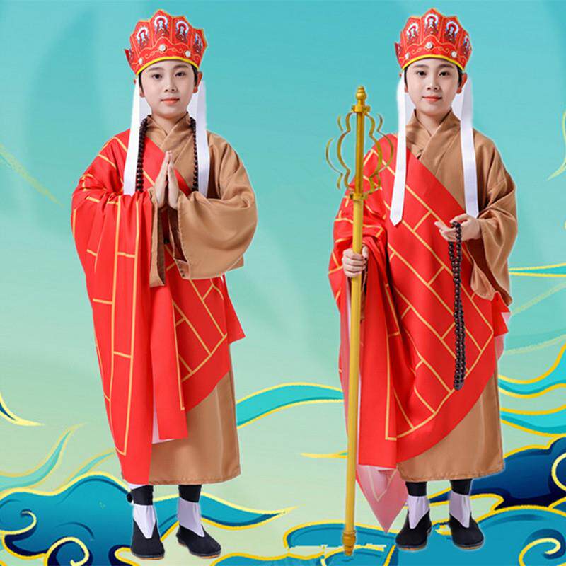 面具西游记儿童演出服全套衣服道具唐僧角色扮演cos表演服万圣节