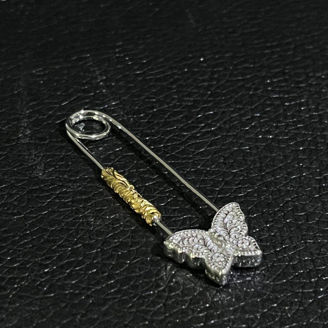 分色胸针金银拼色蝴蝶吊坠