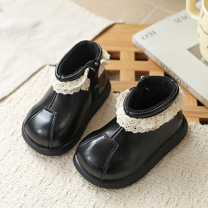 春秋公主鞋女宝宝短靴秋款女童皮靴春季幼儿学步鞋春秋季小童靴子图片