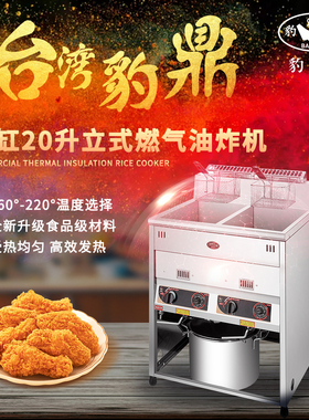 台湾豹鼎双缸恒温煤气油炸锅