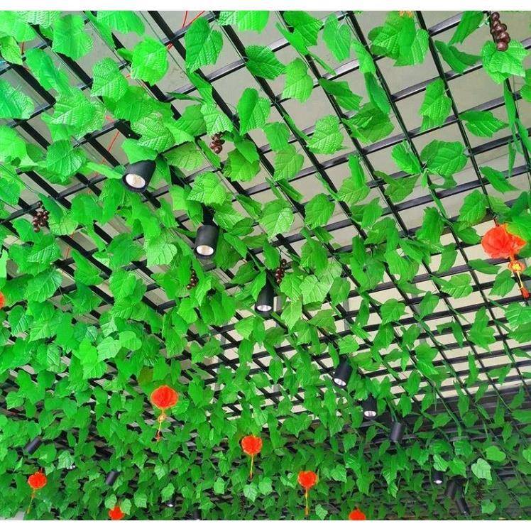 仿真葡萄叶爬山虎植物藤条绿萝藤蔓装饰管道吊顶绿叶管道塑料假花