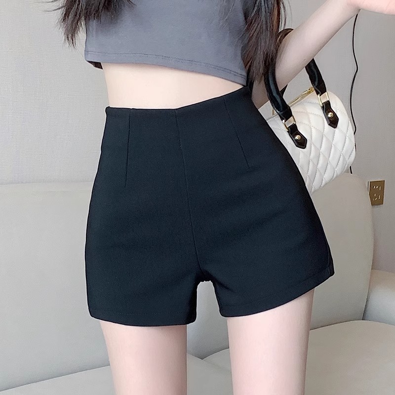 白色西装短裤女夏外穿高腰a字紧身弹力小个子防走光安全打底热裤
