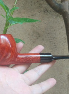 全新老斗80年代意大利银标老mastro de paja石楠木苹果烟斗3M烟道