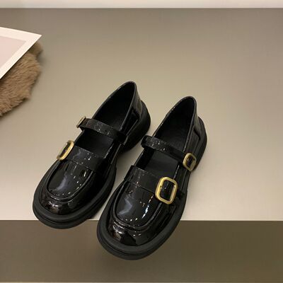 单鞋女2025秋冬季新款英伦玛丽珍法式复古配裙子黑色乐福鞋小皮鞋