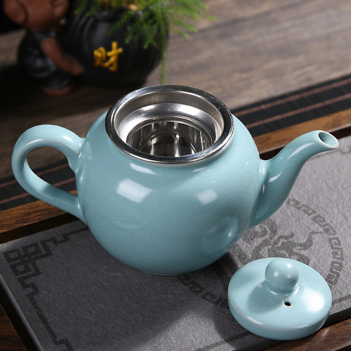 汝窑茶壶内置过滤网红茶泡茶器