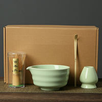 Matcha bowl, ceramic, Japanese-style matcha beating set, tea whisk, bamboo matcha brush, Hyabonri, Song Dynasty tea ceremony gift box thumbnail 2
