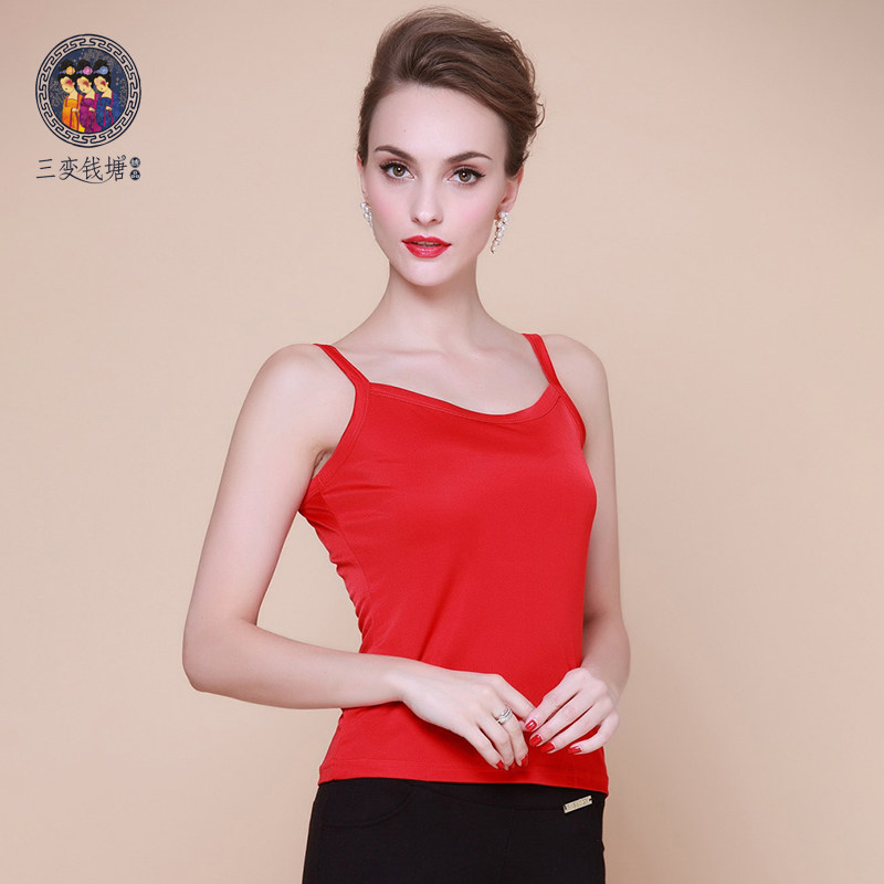 针织真丝吊带百搭女小背心