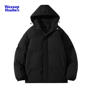 WASSUP HSUBE羽绒棉服袄子男士秋冬季连帽棉衣外套情侣宽松面包服