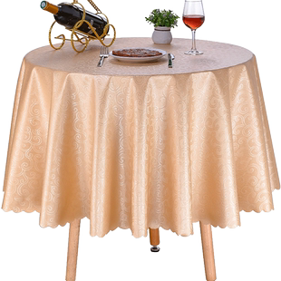 圆桌布防水防油防烫免洗家用桌罩餐桌布欧式酒店饭店圆桌转盘套