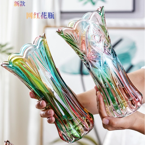 Интернет-знаменитости, хрустальная стеклянная ваза, скандинавская гостиная, цветочная композиция, легкие роскошные украшения, большие, поднятые водой, прозрачные креативные украшения для рабочего стола