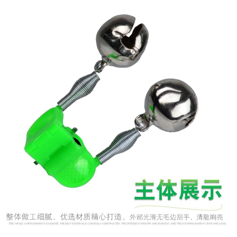 낚시종 100개 씨폴 로키폴 던지기 경보기 더블 클립 벨 낚시 장비 고무줄 액세서리 낚시 장비