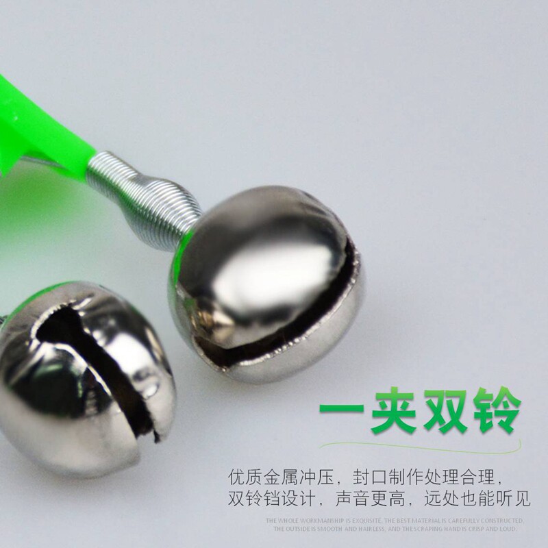 낚시종 100개 씨폴 로키폴 던지기 경보기 더블 클립 벨 낚시 장비 고무줄 액세서리 낚시 장비