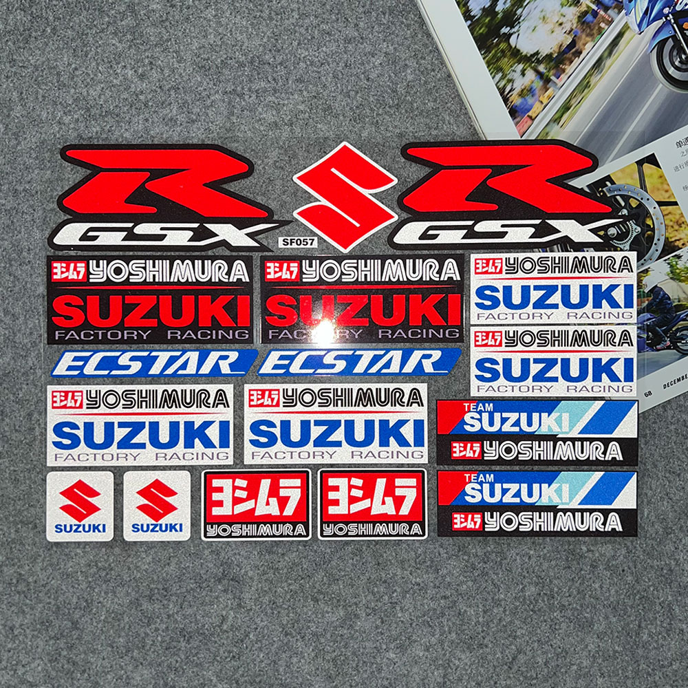 适用于铃木摩托车反光贴纸GSX250R600极客飒155吉村贴花UUUY125 摩托车/装备/配件 贴纸/贴膜 原图主图