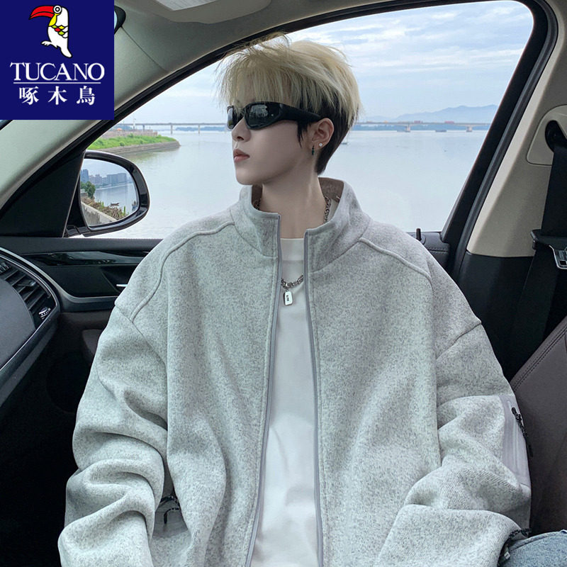 啄木鸟立领卫衣春秋季休闲外套男生青少年简约百搭运动开衫上衣服,男装,卫衣,淘宝优惠券,粉丝福利购,淘宝优惠卷