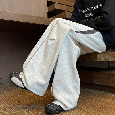 啄木鸟潮流帅气裤子男士春秋季直筒休闲裤男美式青少年运动长裤子