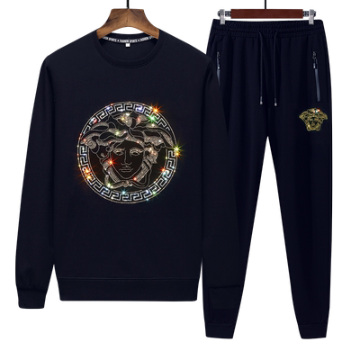 烫钻春秋季新款圆领潮流卫衣套装