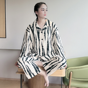 可外穿家居服套装 纯棉大码 胖mm200斤厚款 加肥加大码 睡衣女秋冬季