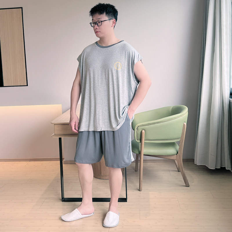背心坎肩宽松家居服加大加肥套装图片