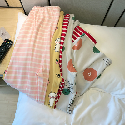 纯棉女士150-240斤可穿家居裤