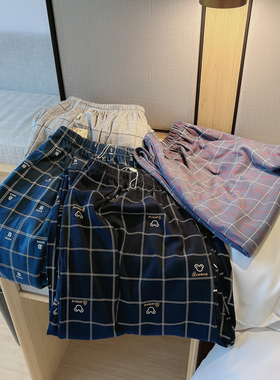 睡裤男夏季纯棉休闲长裤空调裤薄款秋大码全棉320斤家居裤可外穿