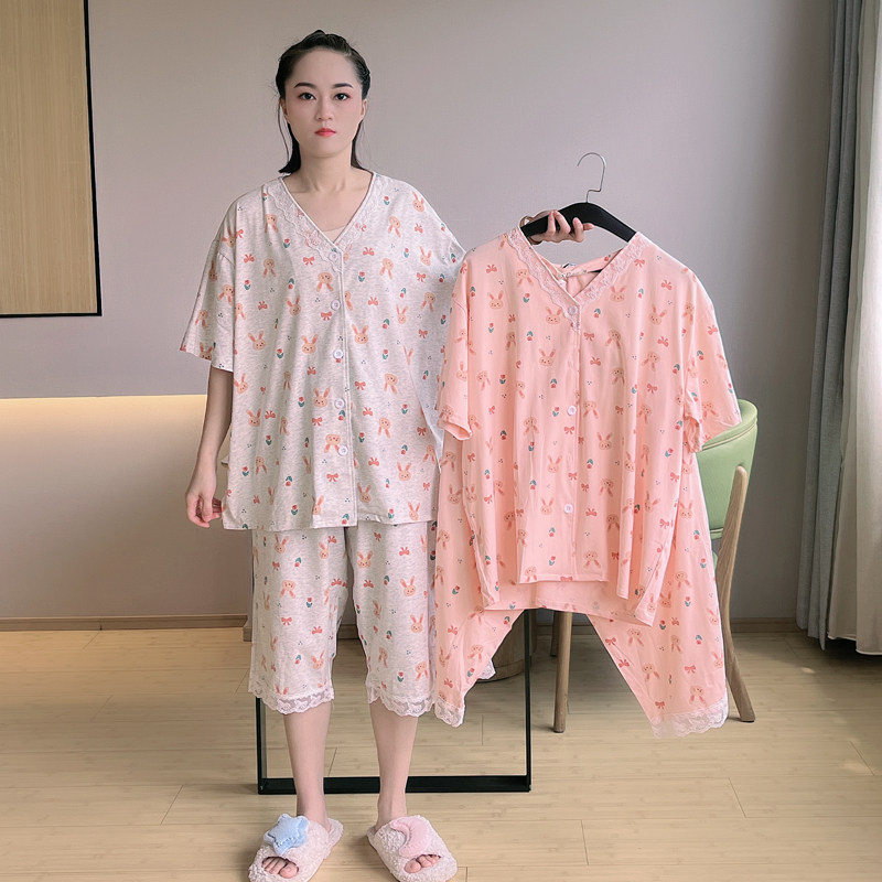 胖M200斤甜美简约加肥家居服套装图片