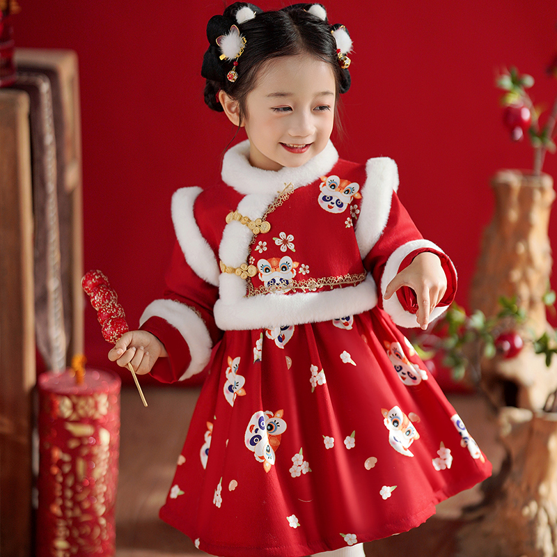 女宝宝喜庆衣服拜年服女童