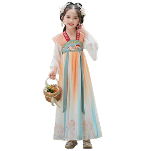 汉服女童春装儿童古装超仙裙子襦裙2026新款唐装小女孩古风连衣裙