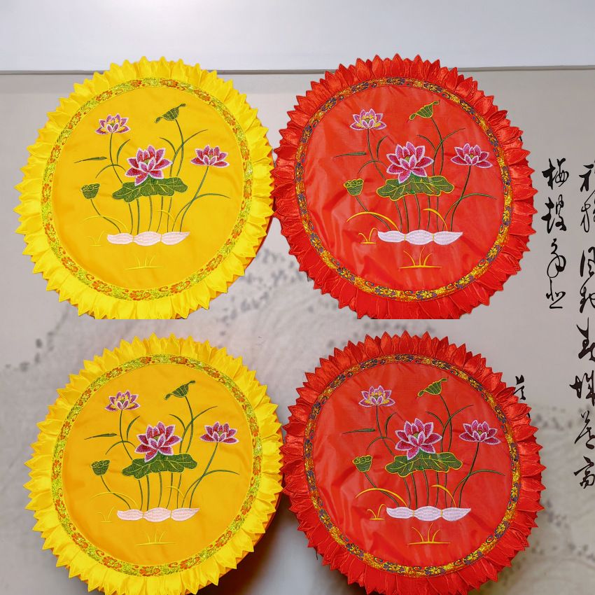 佛具用品莲花刺绣垫磕头垫蒲团拜佛垫家用烧香磕头垫跪垫加厚