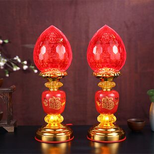 大号波灯电烛台灯供佛灯家用供奉插电led财神灯 仙家供蜡烛长明灯
