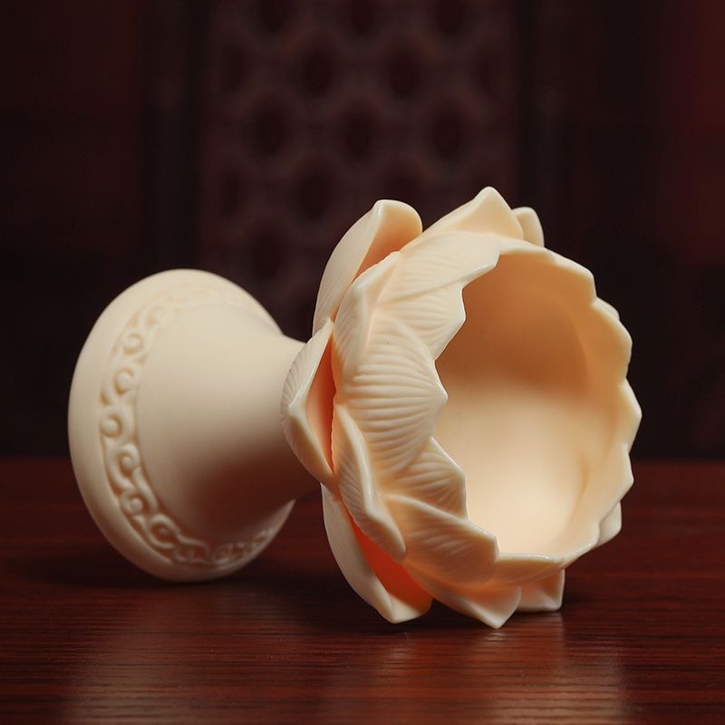 陶瓷摆件莲花烛台蜡烛家用佛前供奉供佛中式佛堂家居装饰品