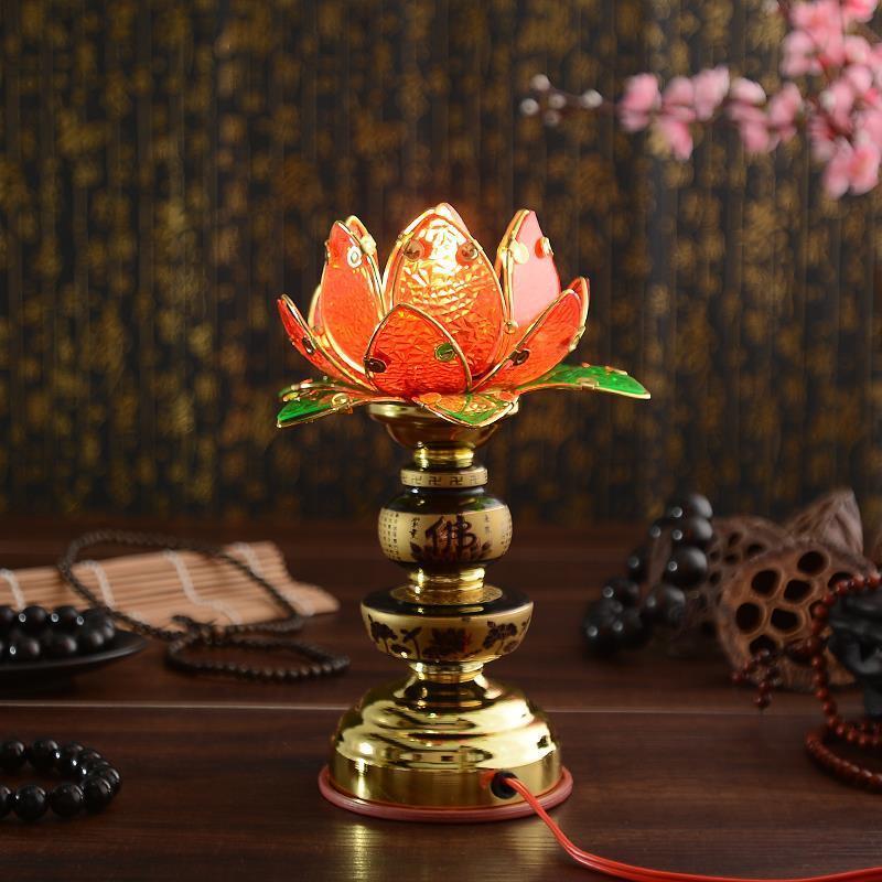 莲花灯插电佛灯佛前灯荷花灯供佛佛堂照明灯新款观音莲花灯