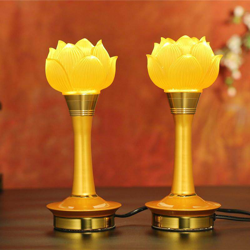 变色琉璃佛前灯供佛灯家用led莲花灯佛前灯插电荷花佛堂灯长明灯