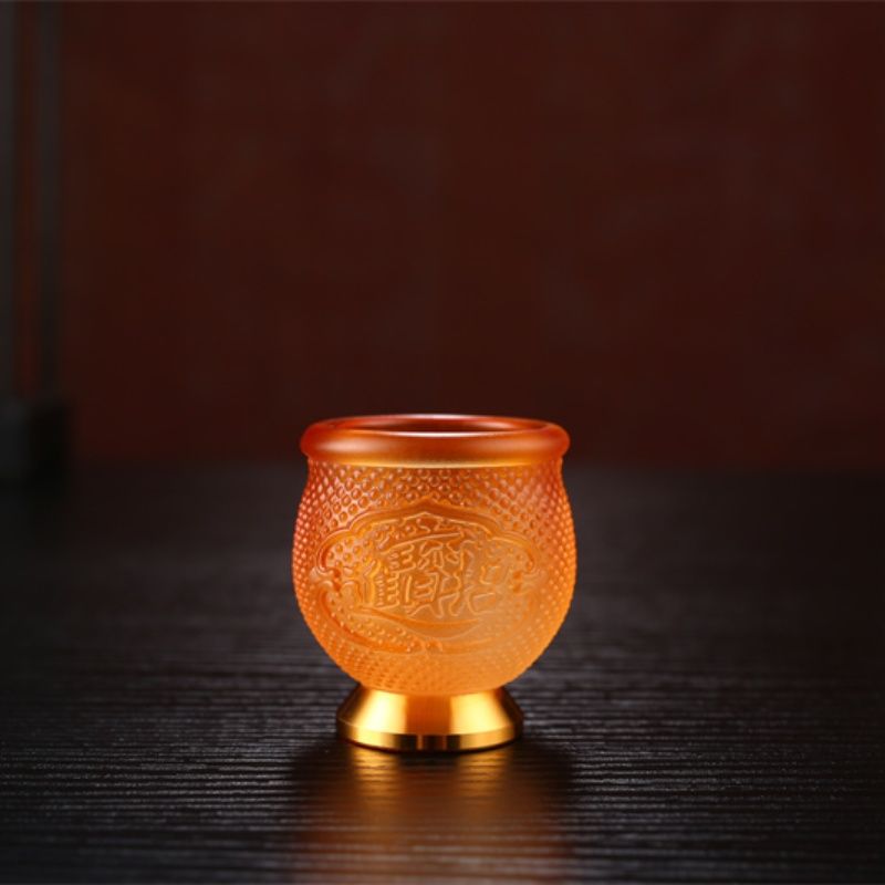 琉璃供佛酒杯水杯供水茶杯家用供奉财神爷佛堂关公摆件贡杯用品