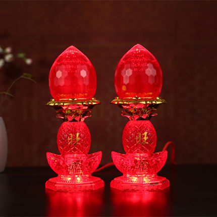 仙家灯LED红光源仙家灯财神供灯仙堂供灯琉璃长明灯串联电蜡烛