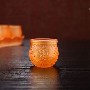 仙家酒盅招财进宝酒杯琉璃财神爷地主武财神关公财神茶杯水杯酒杯