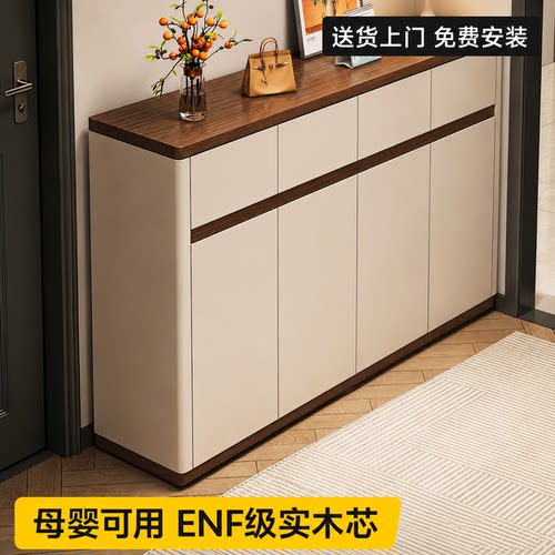 家用玄关靠墙一体门外置物鞋柜