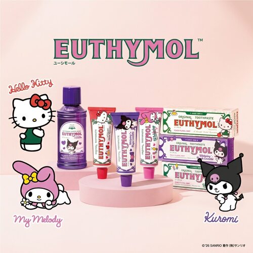 日本代购 EUTHYMOL三丽鸥联名牙膏漱口水 HelloKitty酷洛米限定