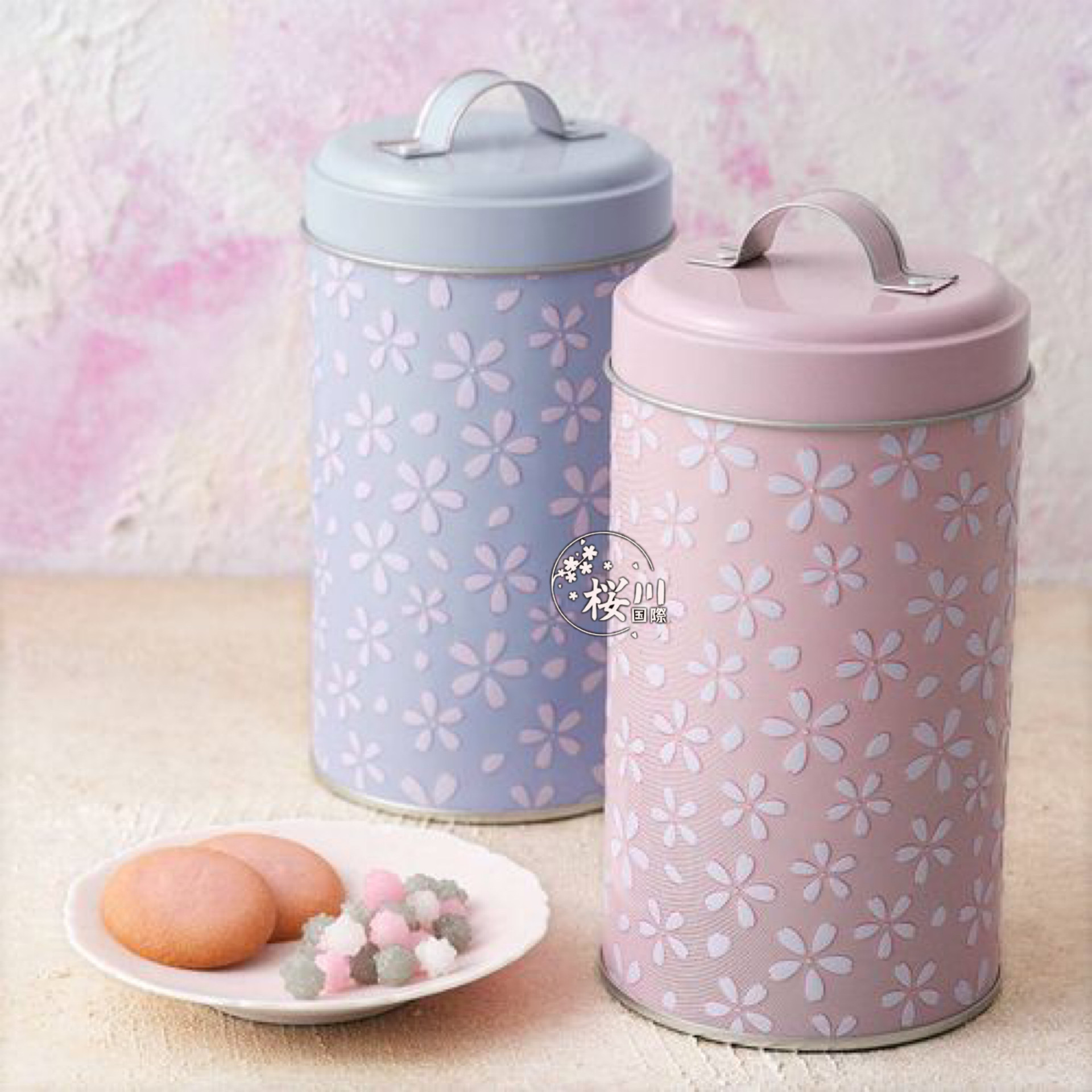 【莓好樱缘】浮雕樱花图案草莓味饼干可爱五彩糖果日本零食kd