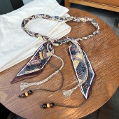 饰腰绳搭配低腰裤 复古丝巾皮绳编织腰链流苏装 裙子 法式 25秋冬新款