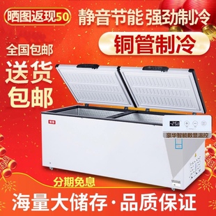 冰柜1088款 冷冻柜鲜肉柜铜管冷鲜柜 商用大容量速冻冷藏大冰柜卧式