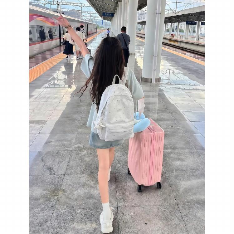 高中生大容量双肩包书包高颜值韩系ins小众风背包高中女生初中生