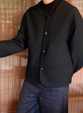 设计V领西服男90白鹅绒保暖外套