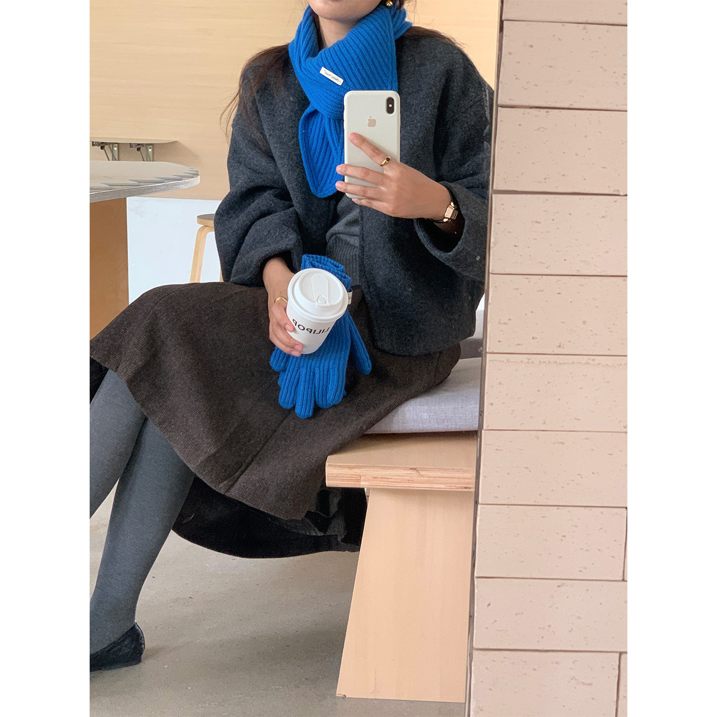 定制款~100美利奴羊毛韩系围脖女