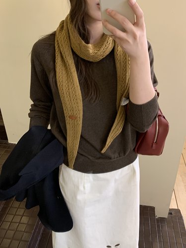 芝士商店~含美利奴羊毛皮标围巾