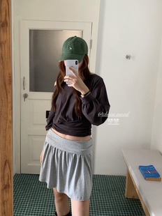 芝士商店~韩系复古绿色鸭舌帽女2026新款秋冬百搭帽子软顶棒球帽