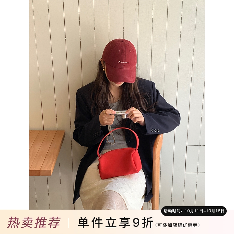 芝士商店~安可拉红棒球帽女2025新款秋冬季显脸小帽子韩系鸭舌帽