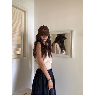 芝士商店 2026正流行帽子大帽檐显脸小棒球帽 韩系棕色鸭舌帽女款